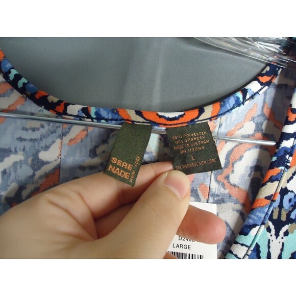 Serenade NY Fit & Flare Multicolored Geometric Print Dress Womens Size Large - Picture 6 of 12